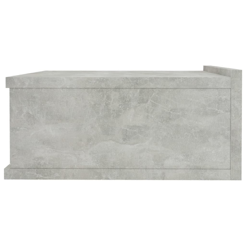Floating Nightstand Concrete Grey Chipboard - 40×30×15cm
