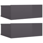 Floating Nightstands 2 pcs High Gloss Grey Chipboard