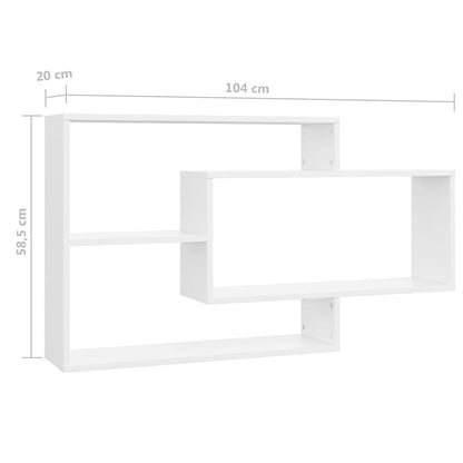 White Wall Shelves 3 Compartments Engineered Wood | HomeAndLiving