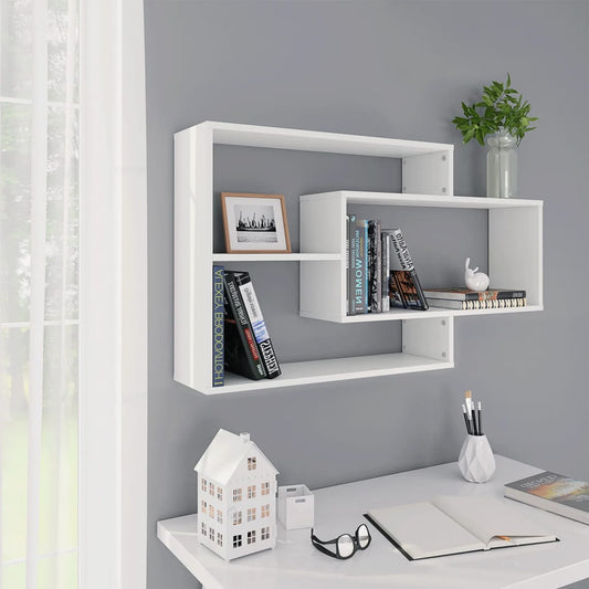 White Wall Shelves 3 Compartments Engineered Wood | HomeAndLiving
