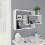 White Wall Shelves 3 Compartments Engineered Wood | HomeAndLiving
