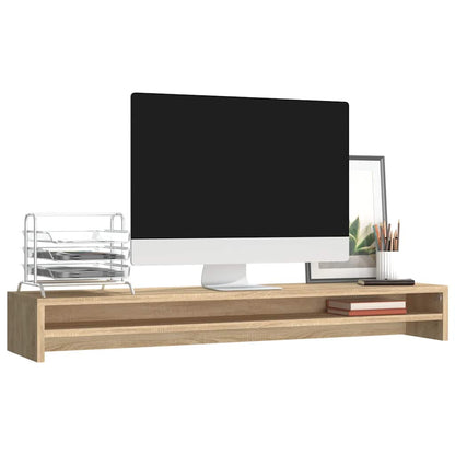 Dual Monitor Stand Desk Riser Sonoma Oak 100cm | HomeAndLiving