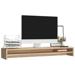 Dual Monitor Stand Desk Riser Sonoma Oak 100cm | HomeAndLiving