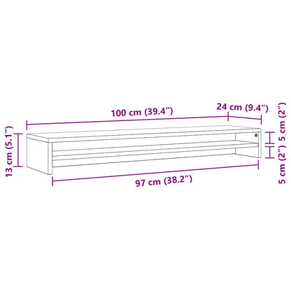 Dual Monitor Stand Desk Riser Sonoma Oak 100cm | HomeAndLiving