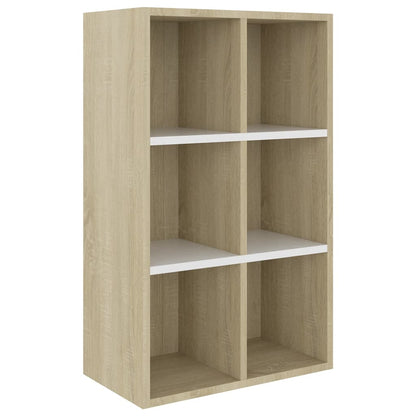 Book Cabinet/Sideboard White and Sonoma Oak  Chipboard
