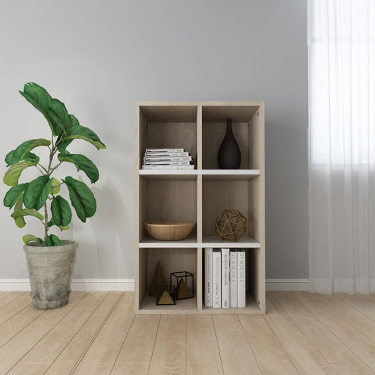 Book Cabinet/Sideboard White and Sonoma Oak  Chipboard