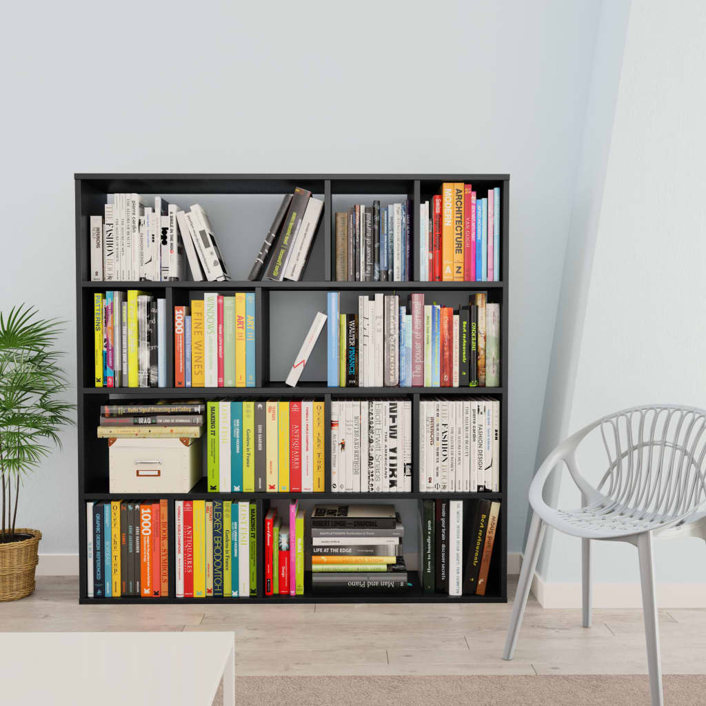 Room Divider/Book Cabinet Black  Chipboard