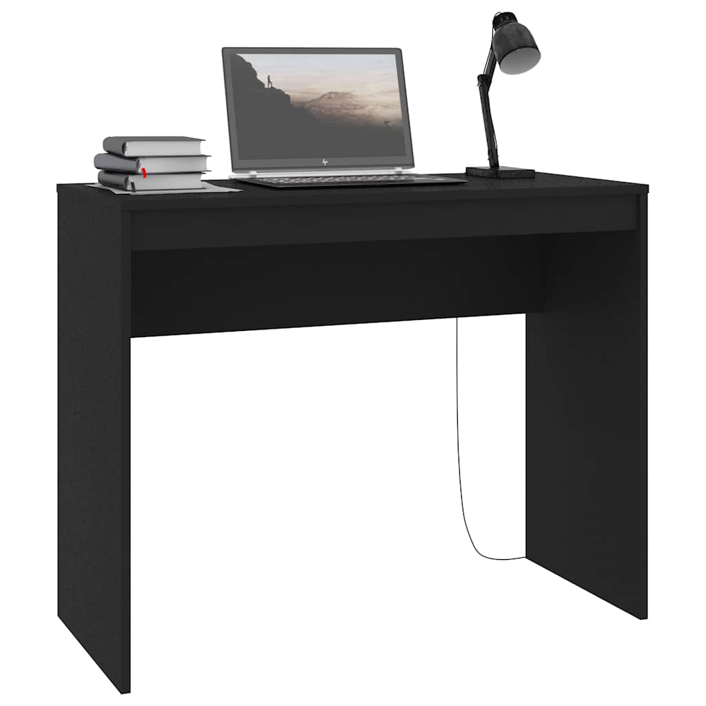 Black Study Desk 90x40cm Engineered Wood | HomeAndLiving