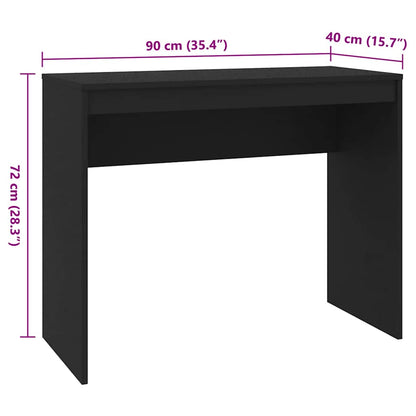 Black Study Desk 90x40cm Engineered Wood | HomeAndLiving
