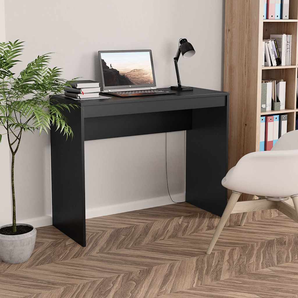 Black Study Desk 90x40cm Engineered Wood | HomeAndLiving