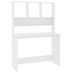 Desk with Shelves White Chipboard