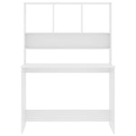 Desk with Shelves White Chipboard