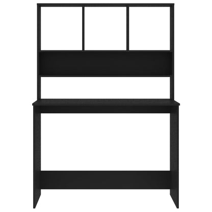Desk with Shelves Black Chipboard