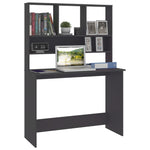 Desk with Shelves Grey Chipboard