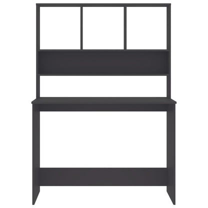 Desk with Shelves Grey Chipboard