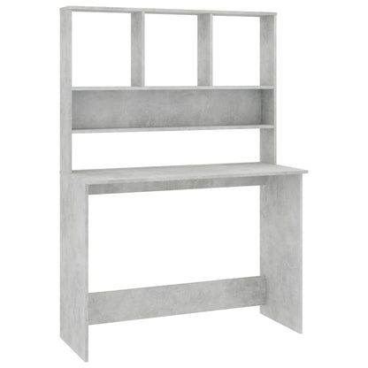 Desk with Shelves Concrete Grey Chipboard