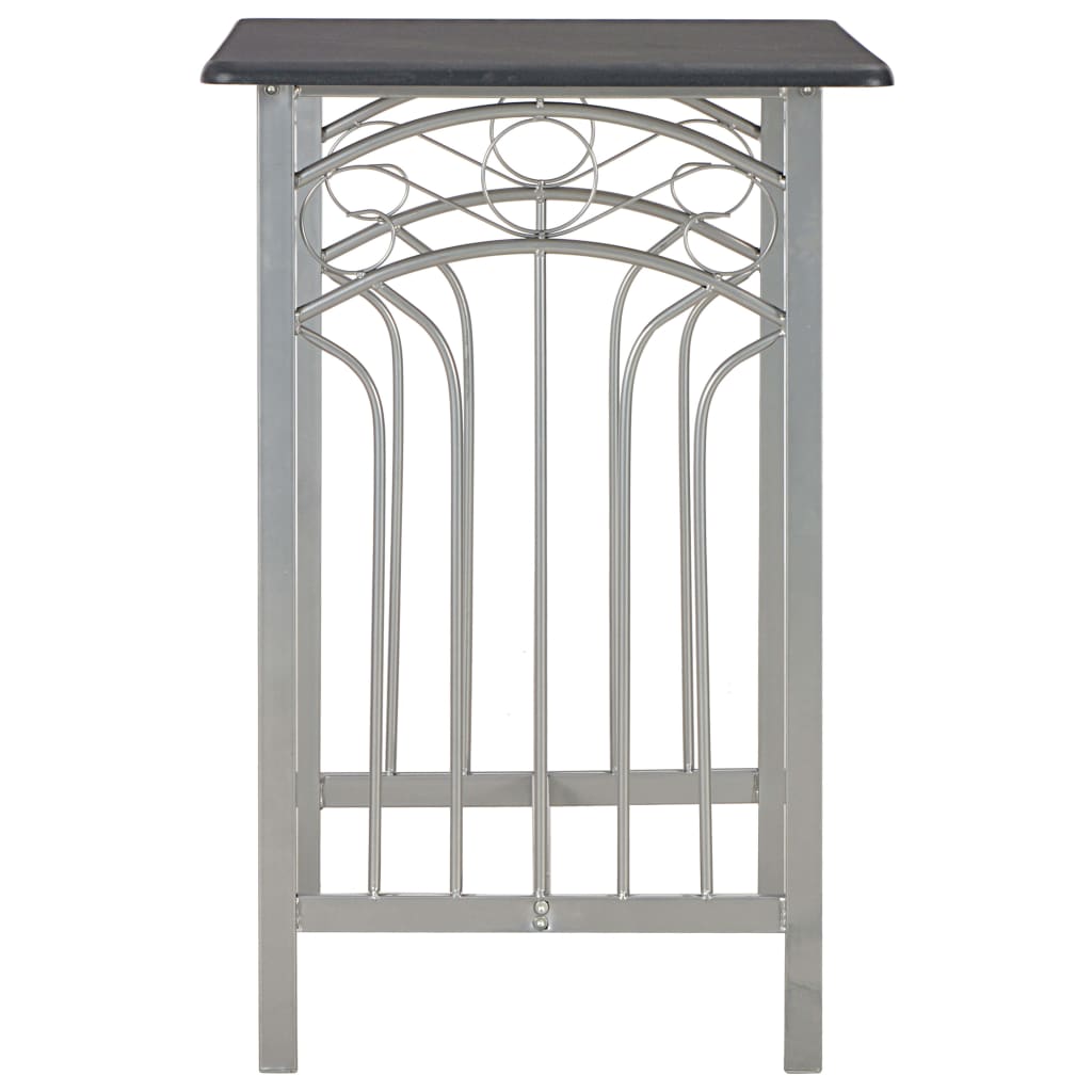 3 Piece Bar Set Wood and Steel