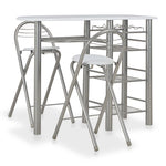 3 Piece Bar Set with Shelves White
