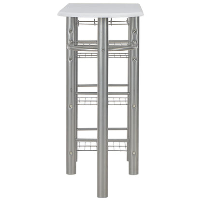 3 Piece Bar Set with Shelves White