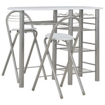 3 Piece Bar Set with Shelves White