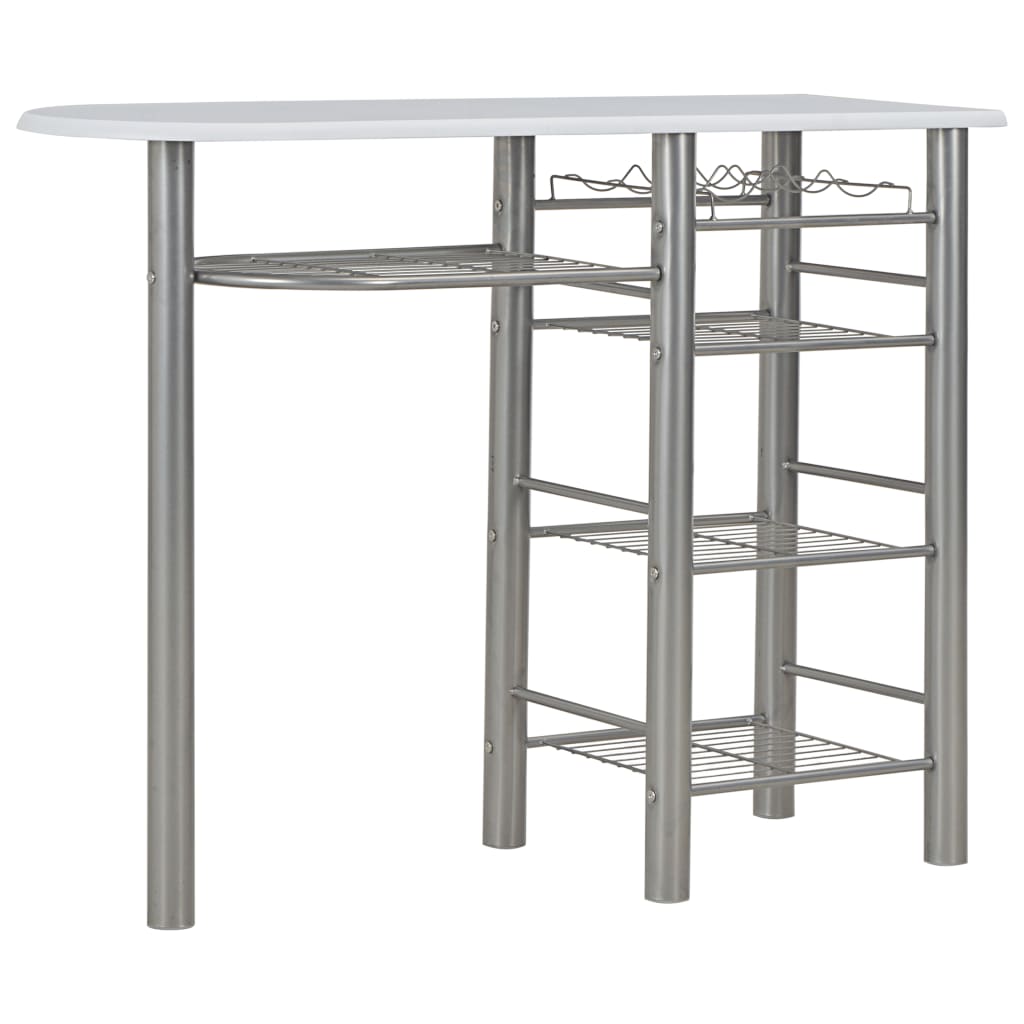 3 Piece Bar Set with Shelves White