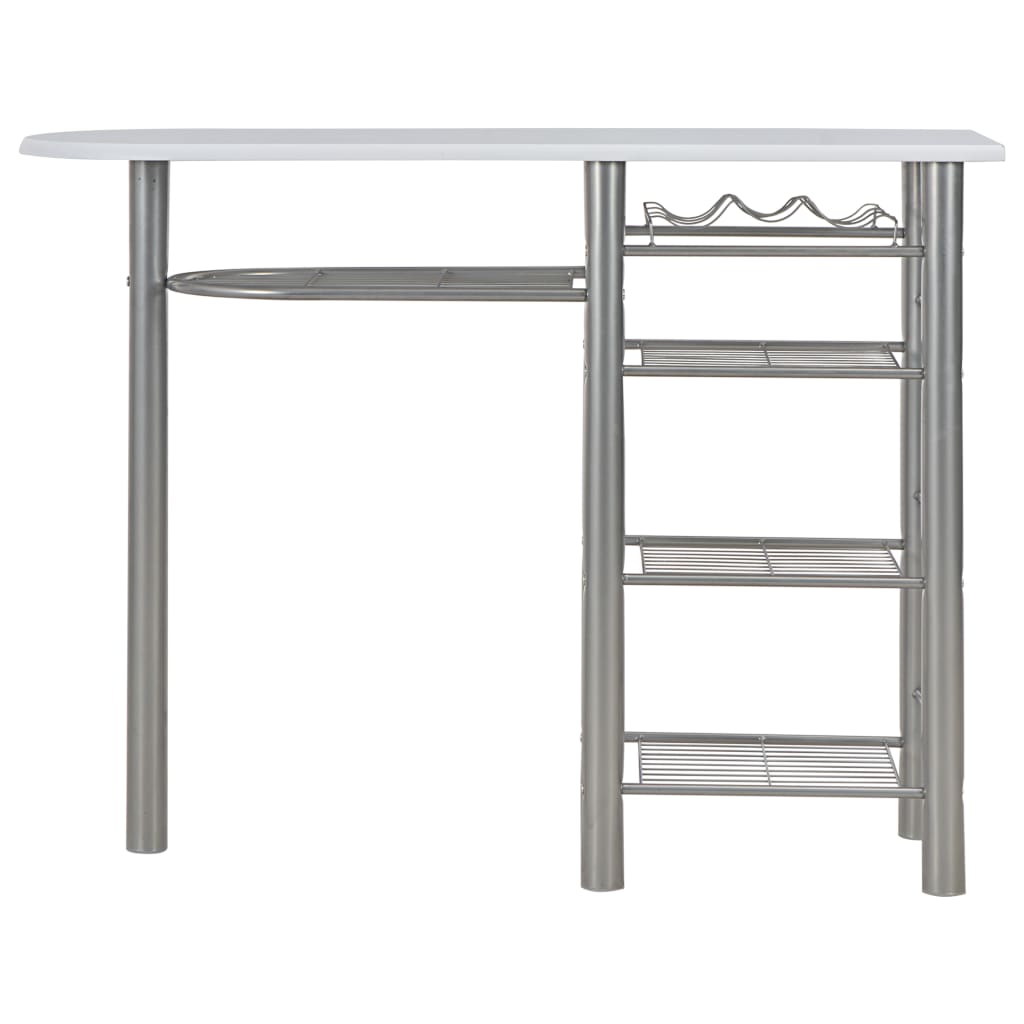 3 Piece Bar Set with Shelves White