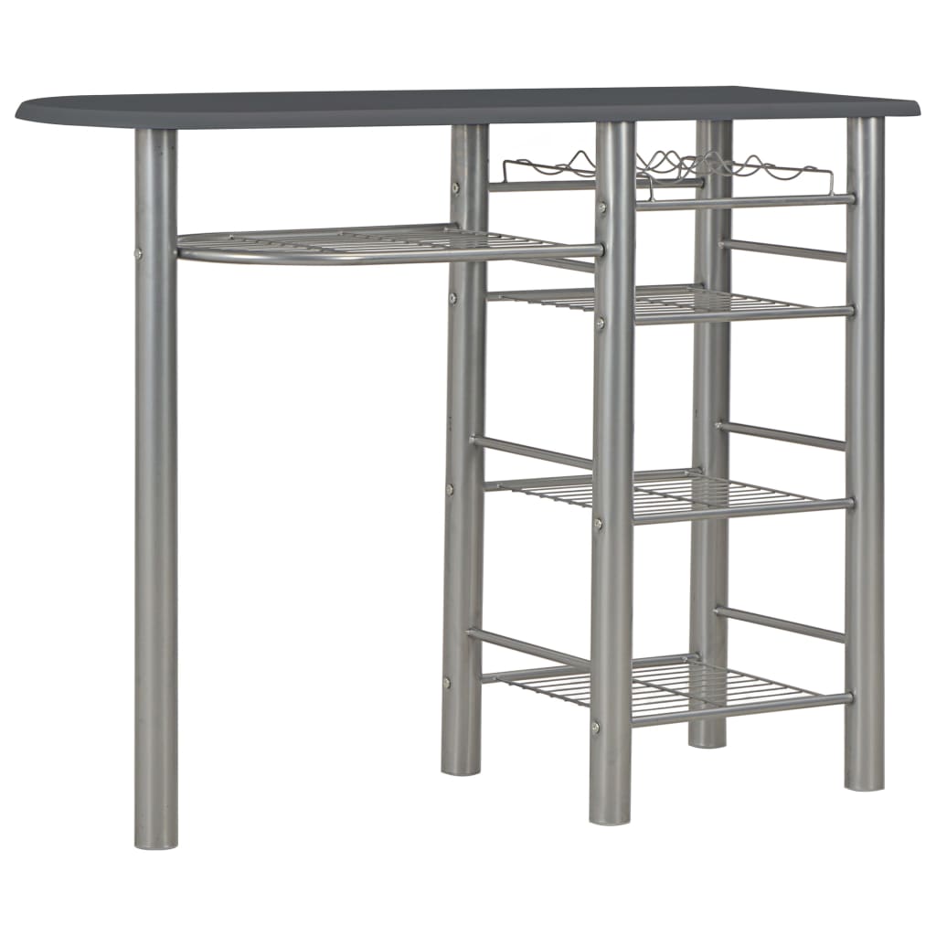 3 Piece Bar Set with Shelves Black