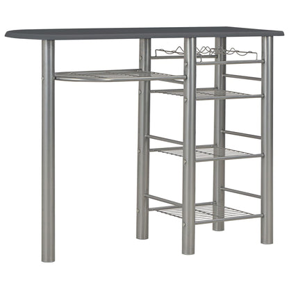 3 Piece Bar Set with Shelves Black