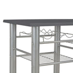 3 Piece Bar Set with Shelves Black