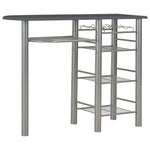 3 Piece Bar Set with Shelves Black