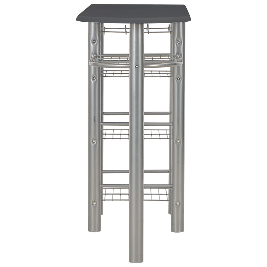 3 Piece Bar Set with Shelves Black