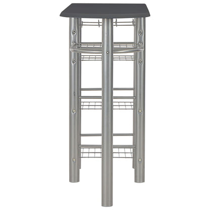 3 Piece Bar Set with Shelves Black