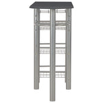 3 Piece Bar Set with Shelves Black