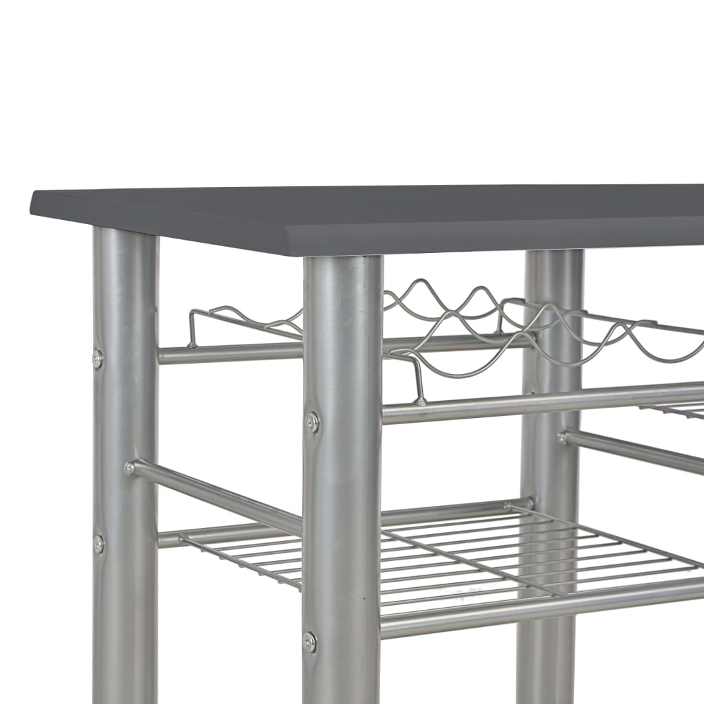 3 Piece Bar Set with Shelves Black