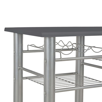 3 Piece Bar Set with Shelves Black