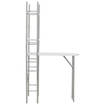3 Piece Folding Dining Set with Storage Rack MDF White