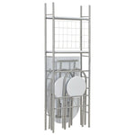 3 Piece Folding Dining Set with Storage Rack MDF White