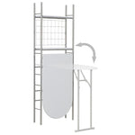 3 Piece Folding Dining Set with Storage Rack MDF White