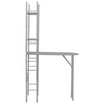 3 Piece Folding Dining Set with Storage Rack MDF Grey