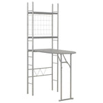 3 Piece Folding Dining Set with Storage Rack MDF Grey