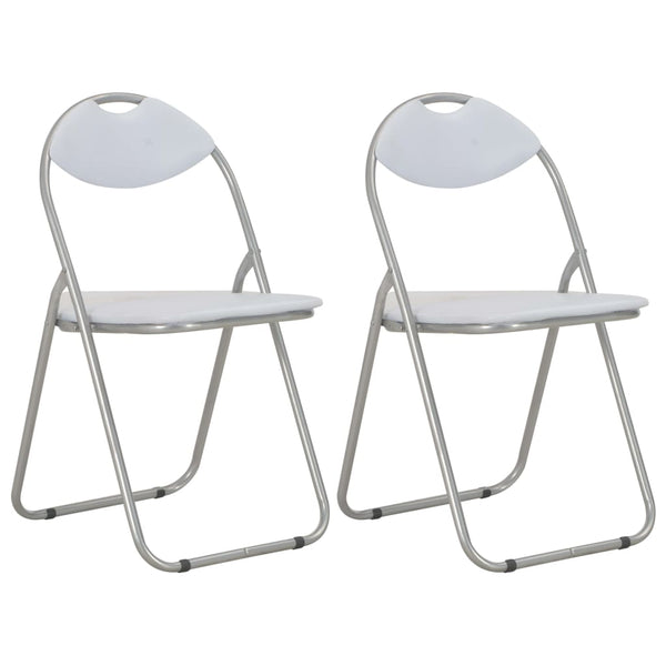  Folding Dining Chairs 2 pcs White