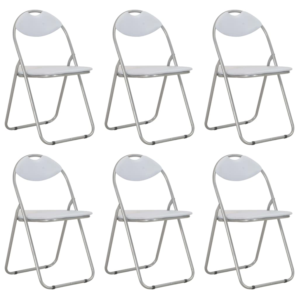 Folding Dining Chairs 6 pcs White