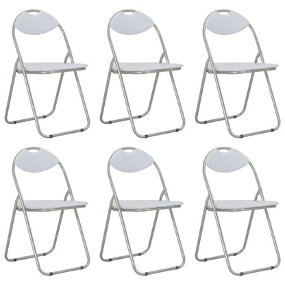 Folding Dining Chairs 6 pcs White