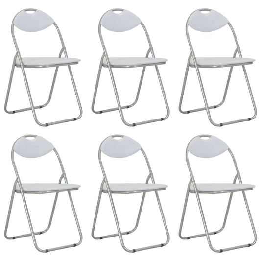 Folding Dining Chairs 6 pcs White