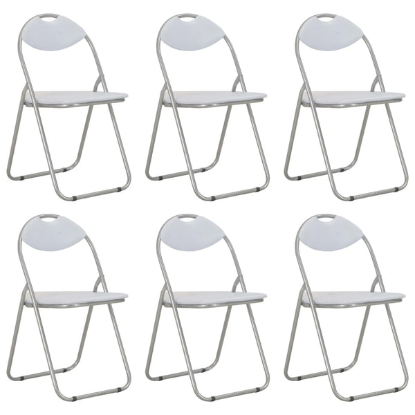  Folding Dining Chairs 6 pcs White