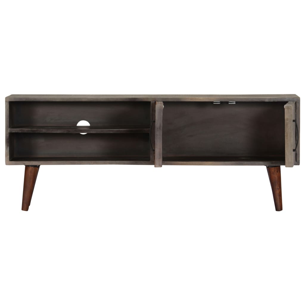 TV Cabinet Grey Solid Rough Mango Wood