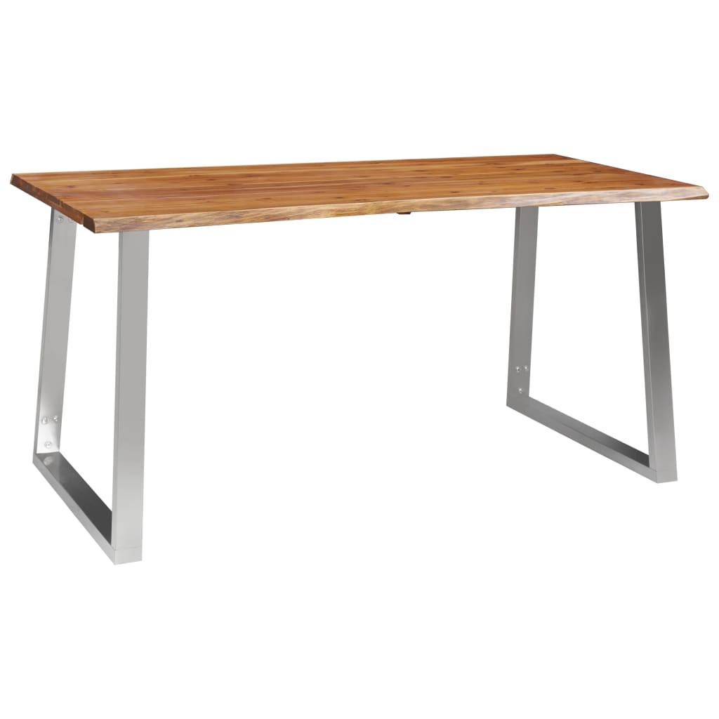 Dining Table Solid Acacia Wood - 160×80×75cm