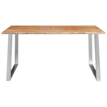 Dining Table Solid Acacia Wood - 160×80×75cm