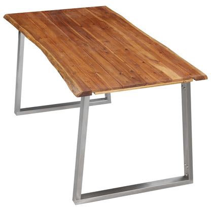 Dining Table Solid Acacia Wood - 160×80×75cm