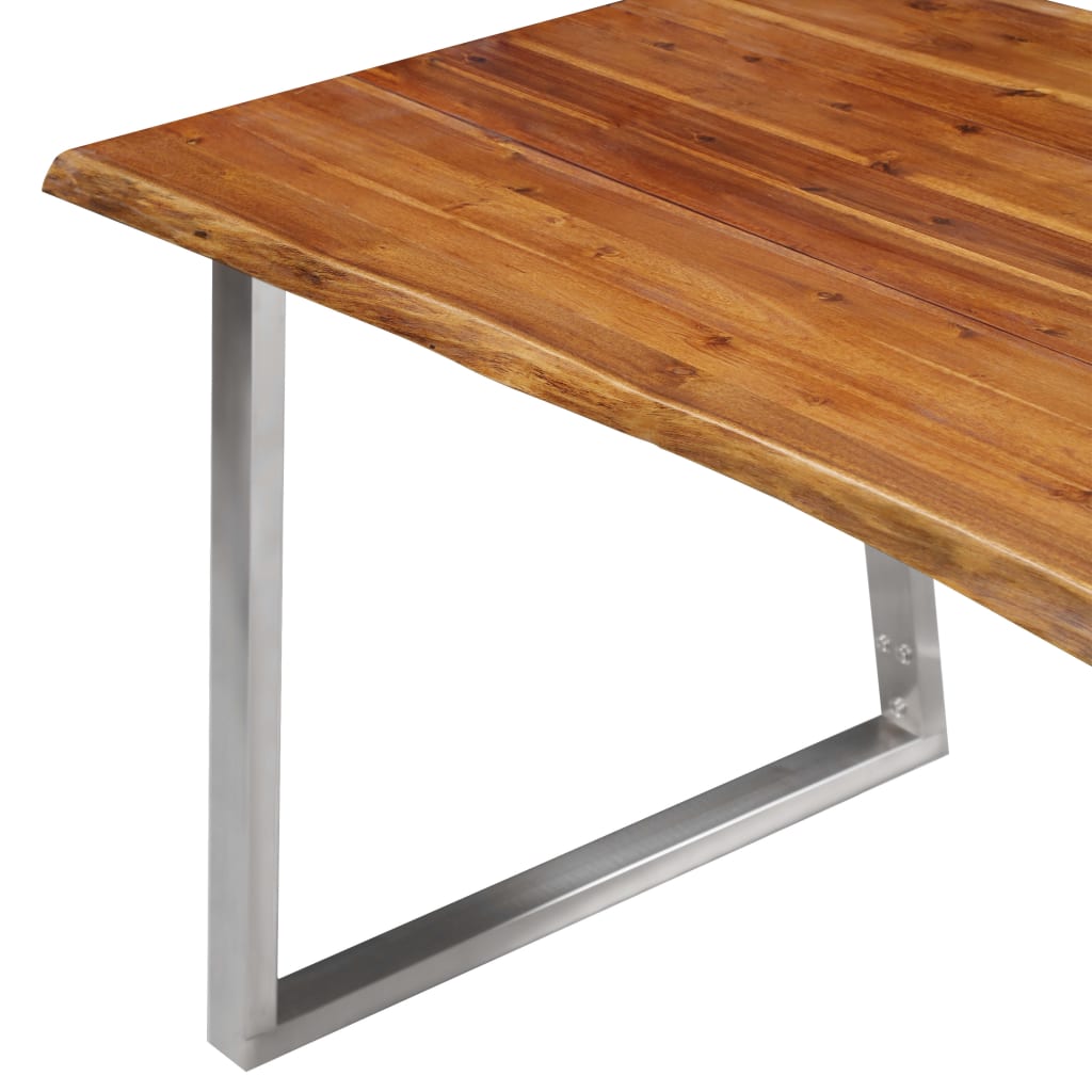 Dining Table Solid Acacia Wood - 160×80×75cm